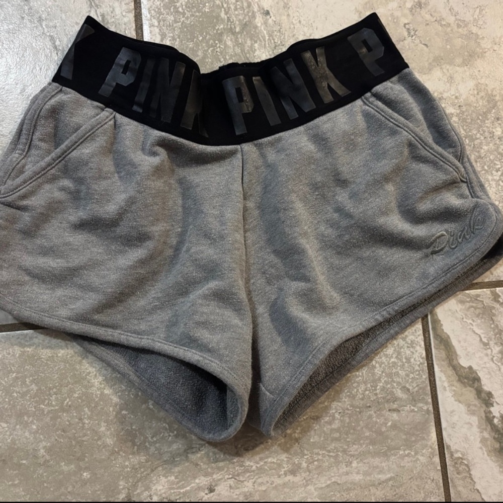 Pink Victoria’s Secret grey shorts